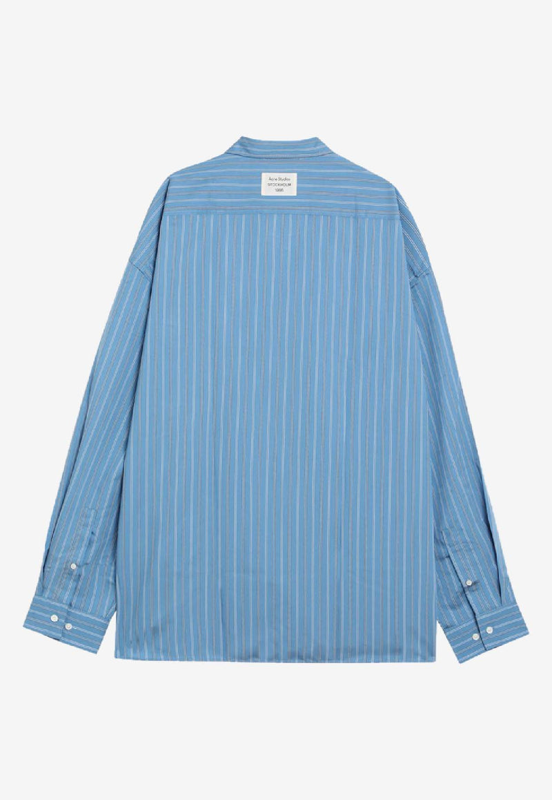 Acne Studios Striped Button-Up Shirt  Blue BB0652CO/R_ACNE-BHN