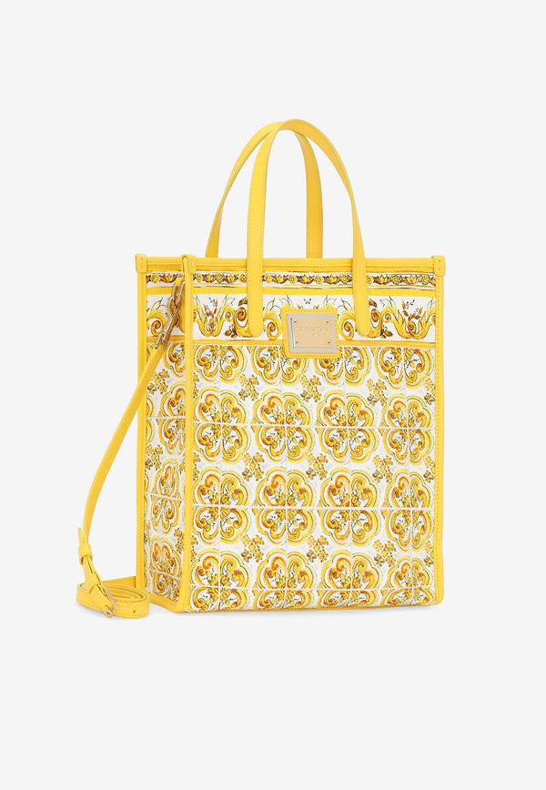 Dolce & Gabbana Medium Majolica Print Tote Bag BB2259 AP026 HG3OB Yellow