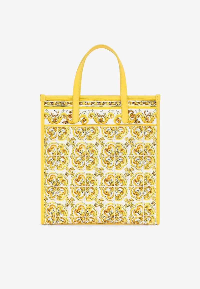 Dolce & Gabbana Medium Majolica Print Tote Bag BB2259 AP026 HG3OB Yellow