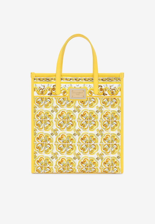 Dolce & Gabbana Medium Majolica Print Tote Bag BB2259 AP026 HG3OB Yellow