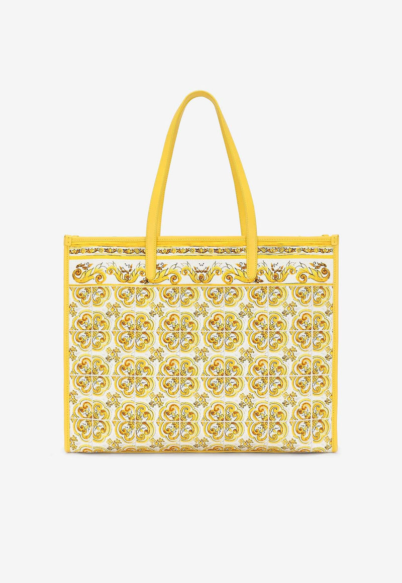 Dolce & Gabbana Large Majolica Print Tote Bag BB2274 AP026 HG3OB Yellow