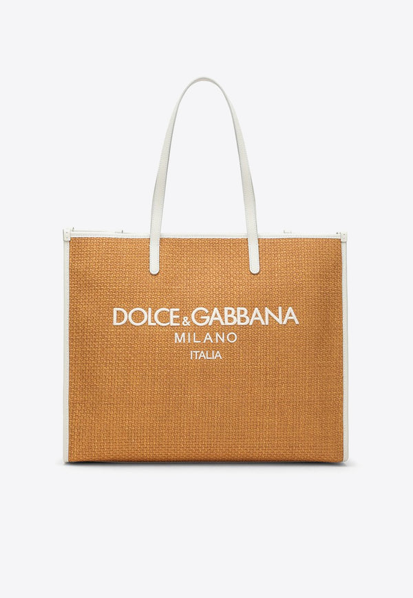 Dolce & Gabbana Large Raffia Logo-Embroidered Tote Bag BB2274AS525/O_DOLCE-8F356
