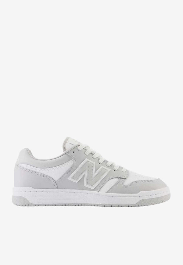 New Balance 480 Low-Top Sneakers in Brighton Gray and White Leather BB480LHI_000_MARINEBLUE