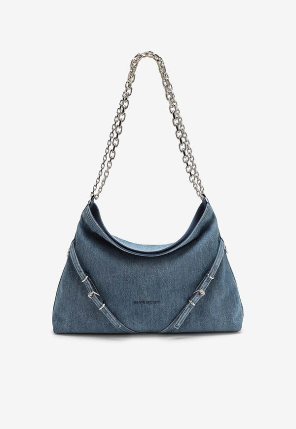 Givenchy Medium Voyou Suede Shoulder Bag Blue BB50Y4B1TC/O_GIV-420