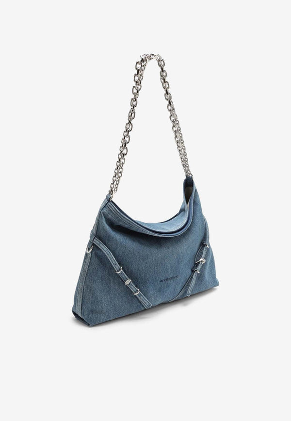 Givenchy Medium Voyou Suede Shoulder Bag Blue BB50Y4B1TC/O_GIV-420