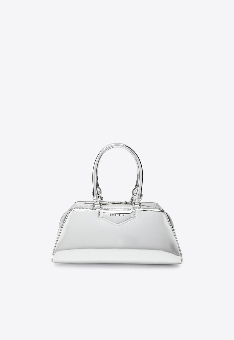 Givenchy Small Antigona East-West Laminated Leather Handbag Silver BB5130B29U/R_GIV-934