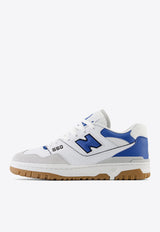 New Balance 550 Low-Top Sneakers in White with Blue Agate and Brighton Gray White BB550ESA