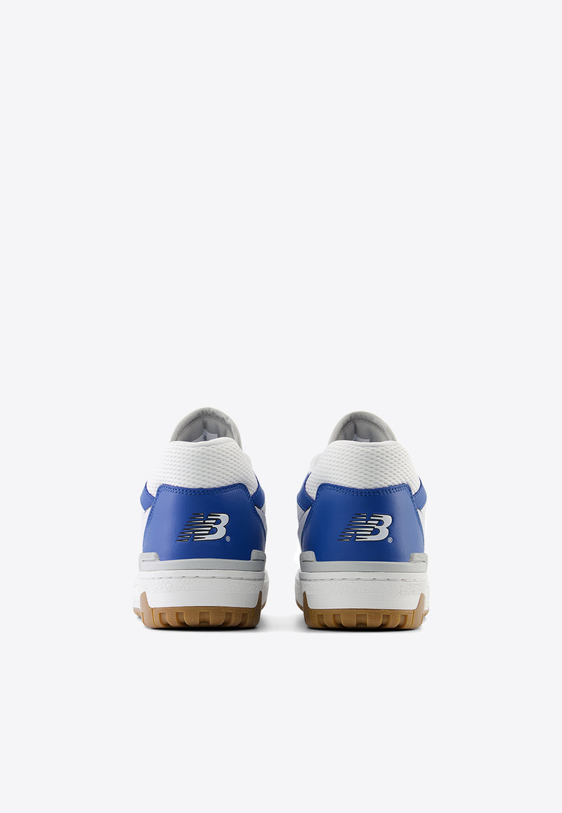New Balance 550 Low-Top Sneakers in White with Blue Agate and Brighton Gray White BB550ESA