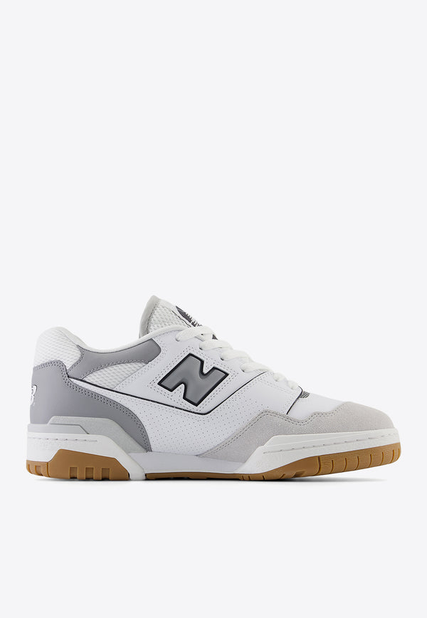 New Balance 550 Low-Top Sneakers in White with Slate Gray and Brighton Gray White BB550ESC
