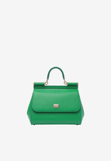 Dolce & Gabbana Large Sicily Top Handle Bag in Dauphine Leather BB6002 A1001 87192 Green