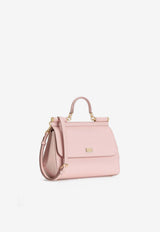 Dolce & Gabbana Large Sicily Top Handle Bag in Dauphine Calfskin Pink BB6002 B1001 8H402