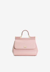 Dolce & Gabbana Large Sicily Top Handle Bag in Dauphine Calfskin Pink BB6002 B1001 8H402