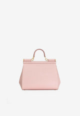Dolce & Gabbana Large Sicily Top Handle Bag in Dauphine Calfskin Pink BB6002 B1001 8H402