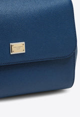 Dolce & Gabbana Large Sicily Top Handle Bag in Dauphine Leather Blue BB6002A1001/O_DOLCE-87398