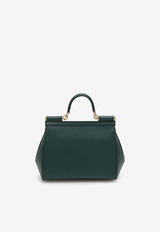 Dolce & Gabbana Large Sicily Top Handle Bag in Dauphine Leather Dark Green BB6002A1001/O_DOLCE-87399