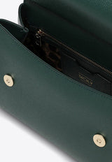 Dolce & Gabbana Large Sicily Top Handle Bag in Dauphine Leather Dark Green BB6002A1001/O_DOLCE-87399