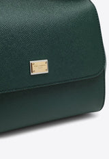 Dolce & Gabbana Large Sicily Top Handle Bag in Dauphine Leather Dark Green BB6002A1001/O_DOLCE-87399