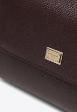 Dolce & Gabbana Large Sicily Top Handle Bag in Dauphine Leather Burgundy BB6002A1001/O_DOLCE-8M073