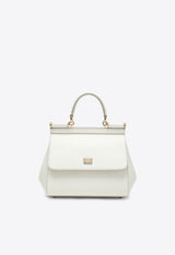 Dolce & Gabbana Large Sicily Hammered Leather Top Handle Bag White BB6002B1001/R_DOLCE-80001