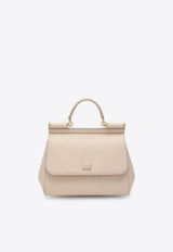 Dolce & Gabbana Large Sicily Top Handle Bag in Dauphine Leather Pink BB6002B1001/R_DOLCE-80414