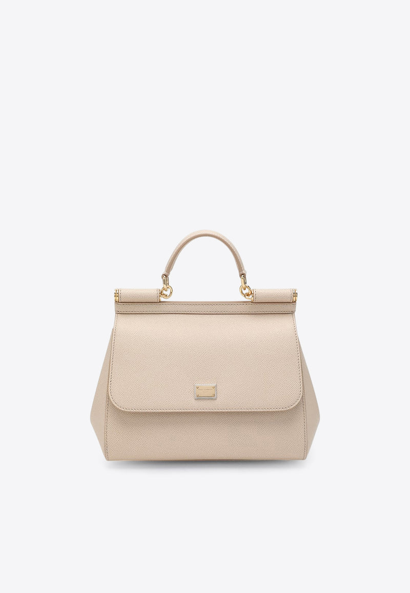 Dolce & Gabbana Large Sicily Top Handle Bag in Dauphine Leather Pink BB6002B1001/R_DOLCE-80414