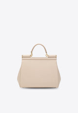 Dolce & Gabbana Large Sicily Top Handle Bag in Dauphine Leather Pink BB6002B1001/R_DOLCE-80414