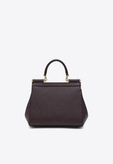 Dolce & Gabbana Large Sicily Hammered Leather Top Handle Bag Wine BB6002B1001/R_DOLCE-8M073