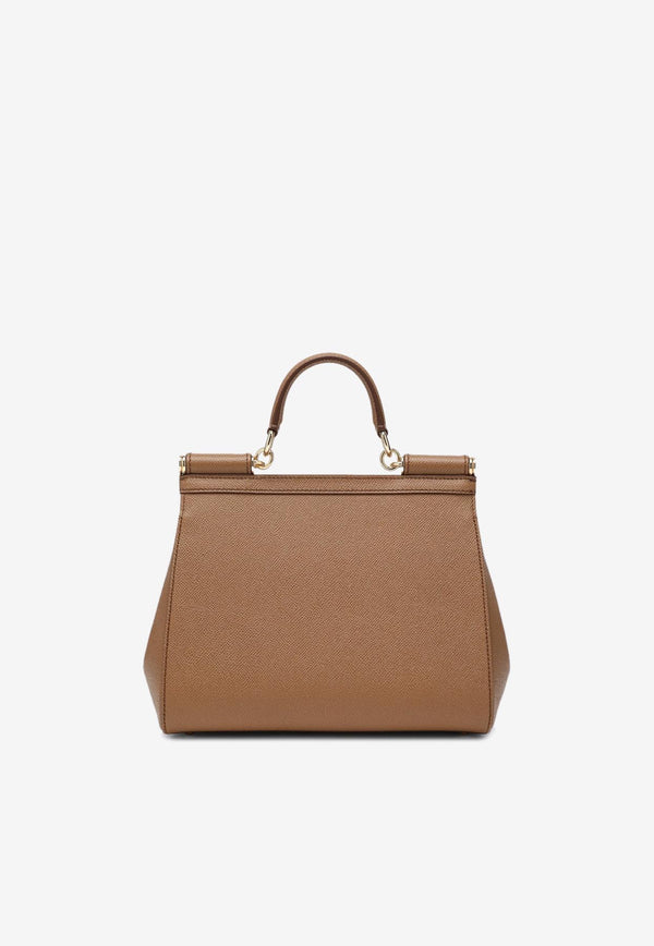 Dolce & Gabbana Large Sicily Leather Top Handle Bag Caramel BB6002B1001/R_DOLCE-8M417