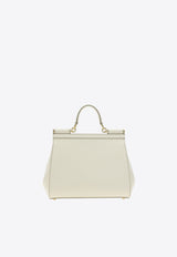 Dolce & Gabbana Large Sicily Leather Top Handle Bag White BB6002_A1001_80001