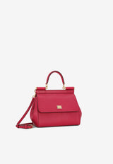 Dolce & Gabbana Medium Sicily Top Handle Bag in Dauphine Leather Fuchsia BB6003 A1001 8I484