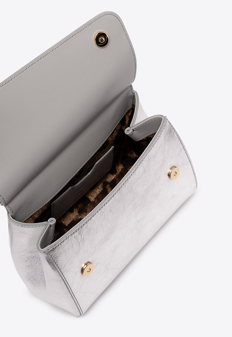 Dolce & Gabbana Medium Sicily Crossbody Bag in Metallic Leather Bags Color