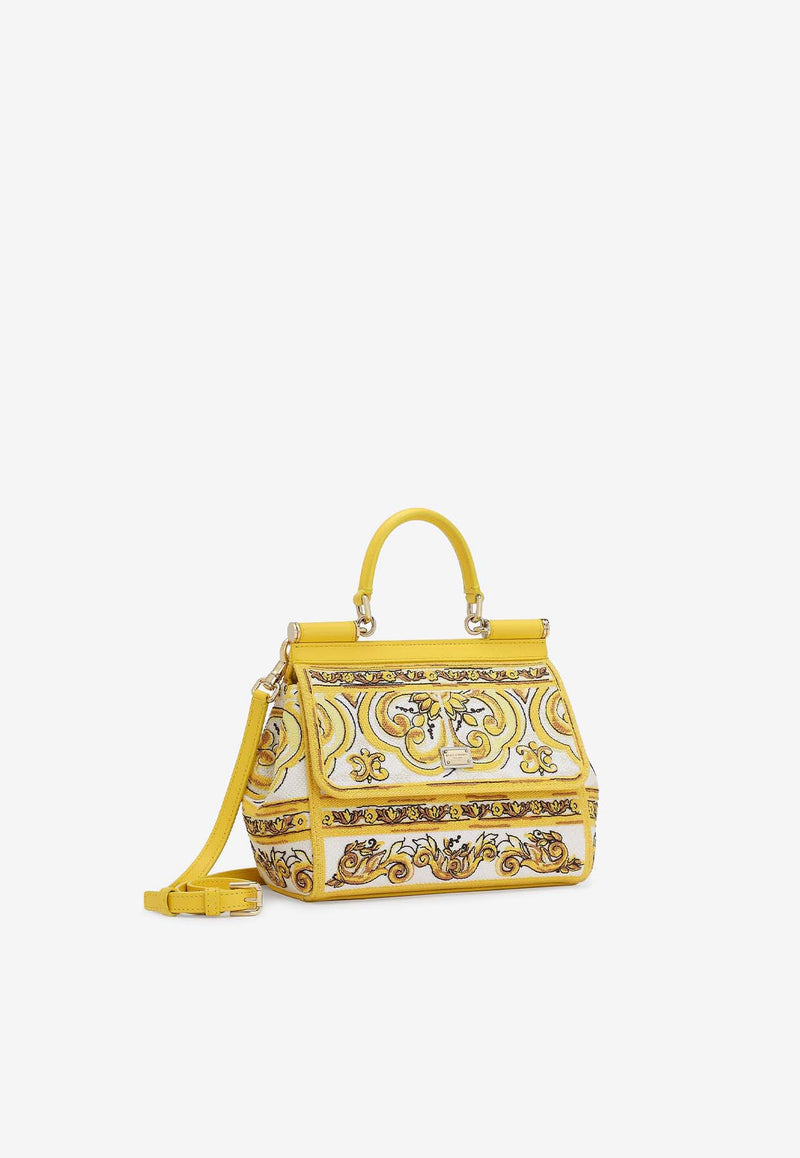 Dolce & Gabbana Medium Sicily Majolica Top Handle Bag BB6003 AW050 HG3OB Yellow