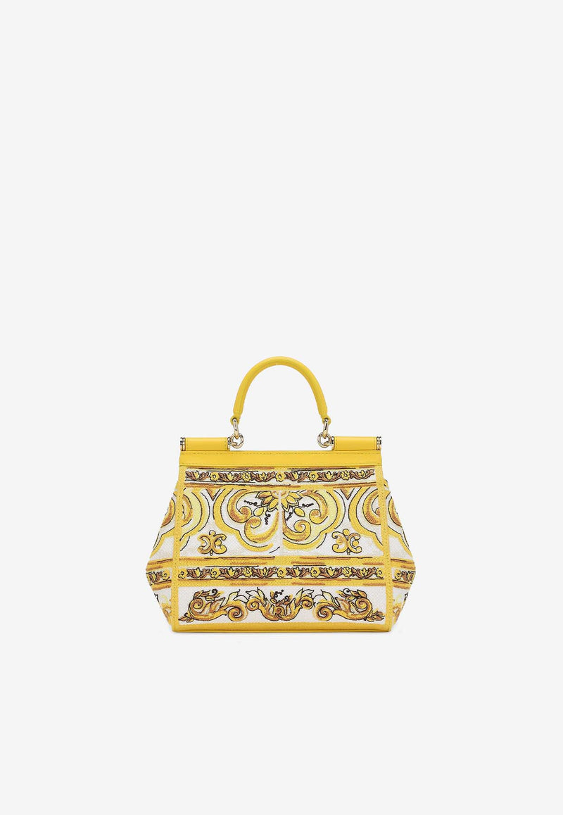 Dolce & Gabbana Medium Sicily Majolica Top Handle Bag BB6003 AW050 HG3OB Yellow