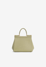 Dolce & Gabbana Small Sicily Top Handle Bag in Dauphine Calfskin Green BB6003 B1001 80527