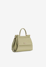 Dolce & Gabbana Small Sicily Top Handle Bag in Dauphine Calfskin Green BB6003 B1001 80527