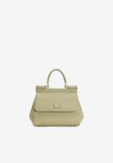 Dolce & Gabbana Small Sicily Top Handle Bag in Dauphine Calfskin Green BB6003 B1001 80527