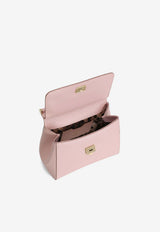 Dolce & Gabbana Small Sicily Top Handle Bag in Dauphine Calfskin Pink BB6003 B1001 8H402