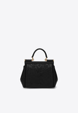 Dolce & Gabbana Medium Sicily Embroidered Top Handle Bag Black BB6003B6I38/Q_DOLCE-8B956