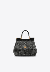 Dolce & Gabbana Medium Sicily Chevron Wool Top Handle Bag Gray BB6003BH250/R_DOLCE-89697