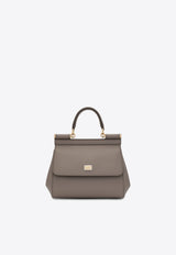 Dolce & Gabbana Medium Sicily Leather Top Handle Bag Gray BB6003 B1001 80045