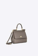 Dolce & Gabbana Medium Sicily Leather Top Handle Bag Gray BB6003 B1001 80045