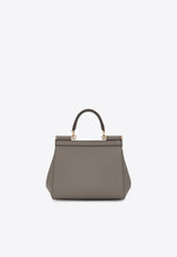 Dolce & Gabbana Medium Sicily Leather Top Handle Bag Gray BB6003 B1001 80045