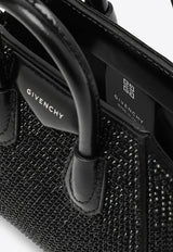 Givenchy Micro Antigona Crystal-Embellished Top Handle Bag BB60K4B1QC/O_GIV-001 Black