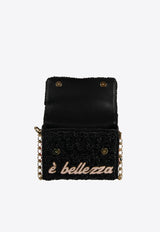 Dolce & Gabbana DG Millennials L'amore è Bellezza Woven Crossbody Bag Black BB6391 AS904 HNFNF