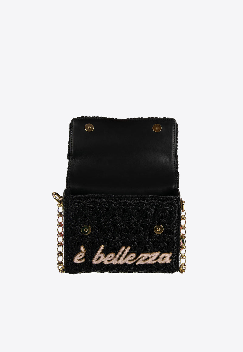 Dolce & Gabbana DG Millennials L'amore è Bellezza Woven Crossbody Bag Black BB6391 AS904 HNFNF