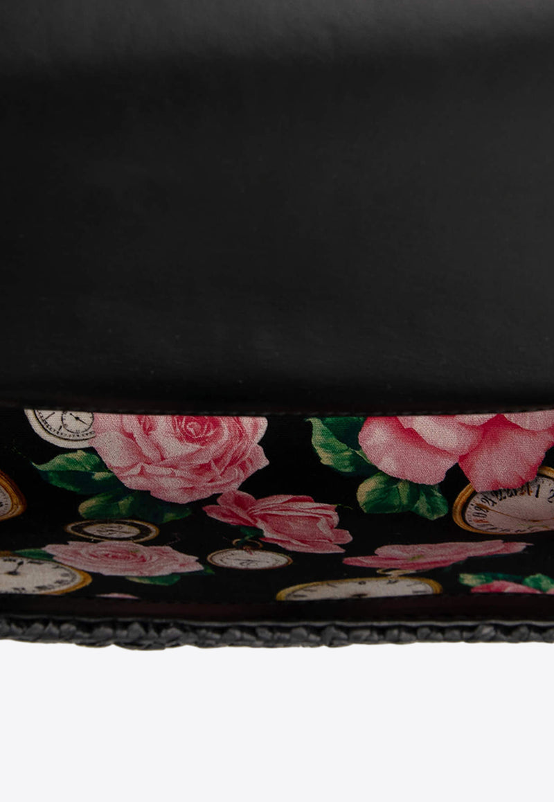 Dolce & Gabbana DG Millennials L'amore è Bellezza Woven Crossbody Bag Black BB6391 AS904 HNFNF