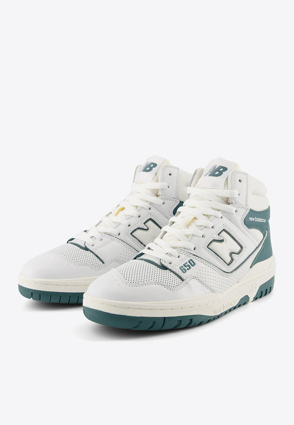 New Balance 650 High-Top Sneakers in White and Teal BB650RGR