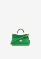 Dolce & Gabbana Small Sicily Top Handle Bag in Dauphine Leather BB7116 A1001 87192 Green
