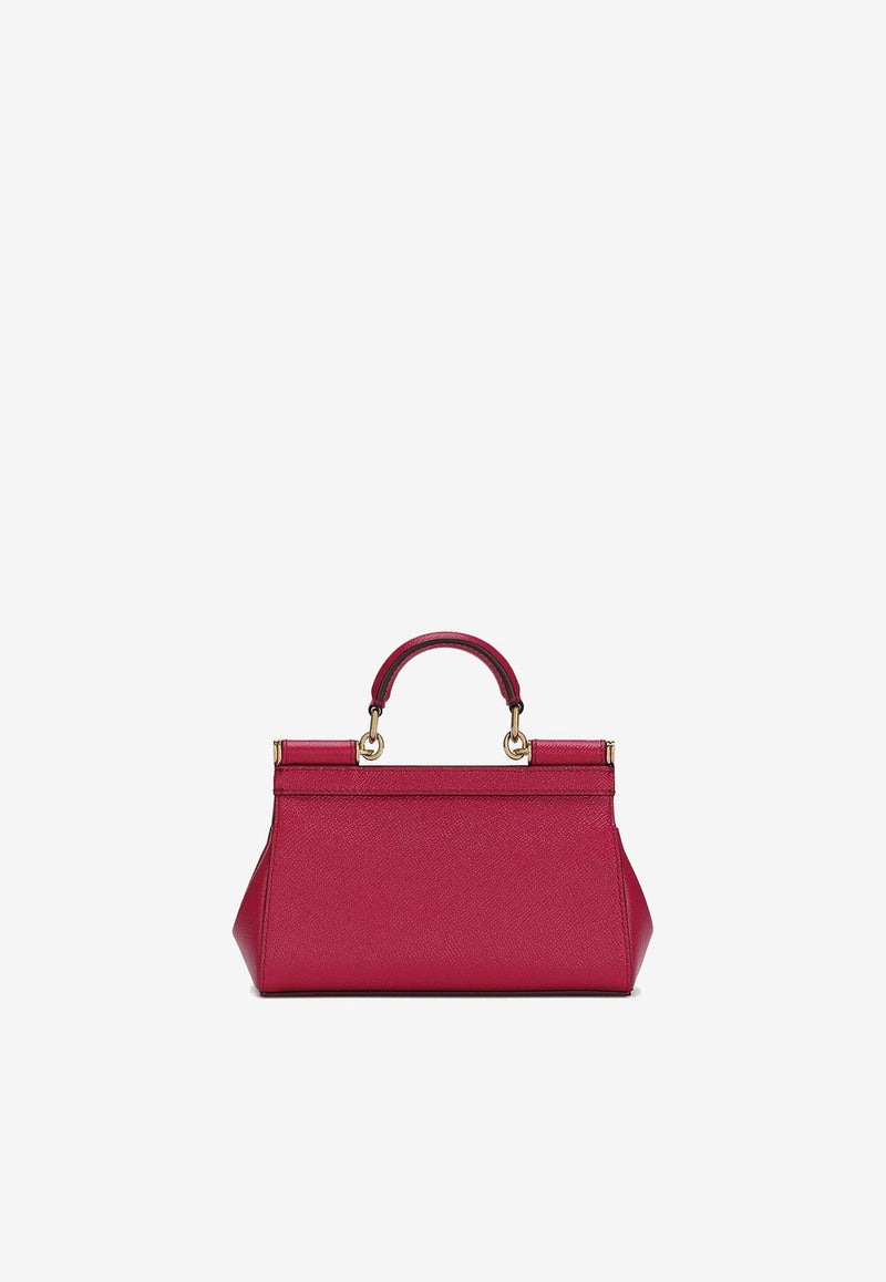 Dolce & Gabbana Small Sicily Top Handle Bag in Dauphine Leather Fuchsia BB7116 A1001 8I484