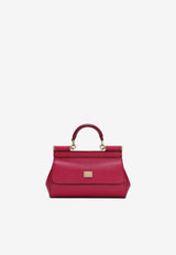 Dolce & Gabbana Small Sicily Top Handle Bag in Dauphine Leather Fuchsia BB7116 A1001 8I484